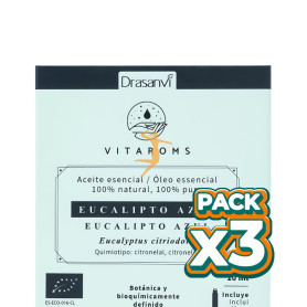 Pack 3x ACEITE ESENCIAL EUCALIPTO AZUL BIO 10ML VITAROMS DRASANVI