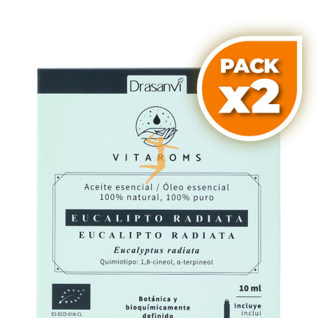 Pack 2x ACEITE ESENCIAL EUCALIPTO RADIATA BIO 10ML VITAROMS DRASANVI