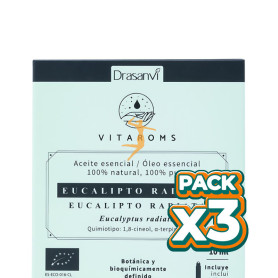 Pack 3x ACEITE ESENCIAL EUCALIPTO RADIATA BIO 10ML VITAROMS DRASANVI