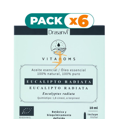 Pack 6x ACEITE ESENCIAL EUCALIPTO RADIATA BIO 10ML VITAROMS DRASANVI