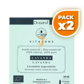 Pack 2x ACEITE ESENCIAL LAVANDA BIO 10ML VITAROMS DRASANVI