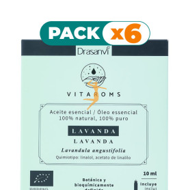 Pack 6x ACEITE ESENCIAL LAVANDA BIO 10ML VITAROMS DRASANVI