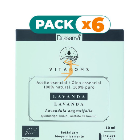 Pack 6x ACEITE ESENCIAL LAVANDA BIO 10ML VITAROMS DRASANVI