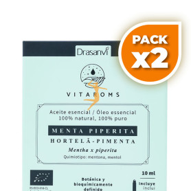 Pack 2x ACEITE ESENCIAL MENTA PIPERITA BIO 10ML VITAROMS DRASANVI