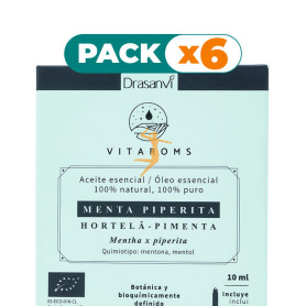 Pack 6x ACEITE ESENCIAL MENTA PIPERITA BIO 10ML VITAROMS DRASANVI