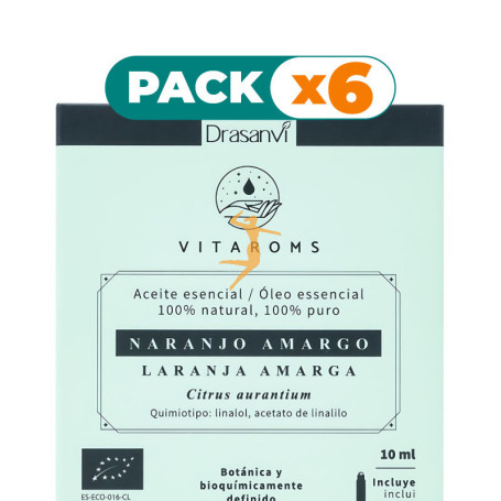 Pack 6x ACEITE ESENCIAL NARANJO AMARGO BIO 10ML VITAROMS DRASANVI
