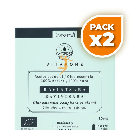 Pack 2x ACEITE ESENCIAL RAVINTSARA BIO 10ML VITAROMS DRASANVI