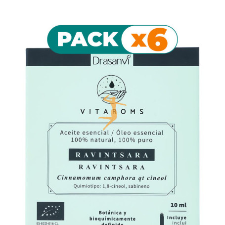 Pack 6x ACEITE ESENCIAL RAVINTSARA BIO 10ML VITAROMS DRASANVI