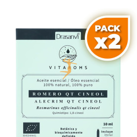 Pack 2x ACEITE ESENCIAL ROMERO QT CINEOL BIO 10ML VITAROMS DRASANVI