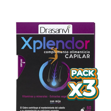 Pack 3x XPLENDOR CAPILAR 60 CAPSULAS DRASANVI