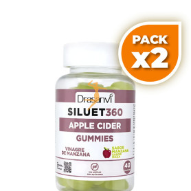 Pack 2x SILUET 360º VINAGRE DE MANZANA 40 GOMINOLAS DRASANVI