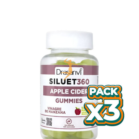 Pack 3x SILUET 360º VINAGRE DE MANZANA 40 GOMINOLAS DRASANVI