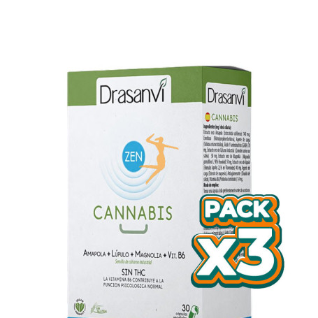 Pack 3x CANNABIS ZEN AZUL 30 CAPSULAS DRASANVI
