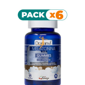 Pack 6x MELATONINA 1,9 MG + VITAMINA B6 CEREZA 45 GOMINOLAS DRASANVI