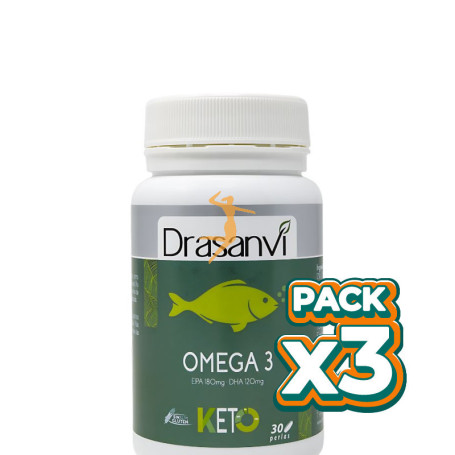 Pack 3x OMEGA 3 30 PERLAS KETO DRASANVI