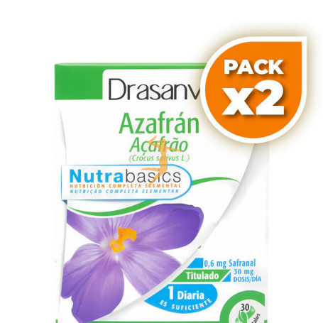 Pack 2x AZAFRÁN 30 CÁPSULAS NUTRABASICS DRASANVI
