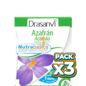 Pack 3x AZAFRÁN 30 CÁPSULAS NUTRABASICS DRASANVI