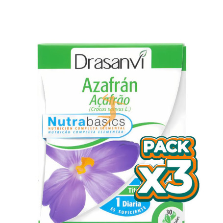 Pack 3x AZAFRÁN 30 CÁPSULAS NUTRABASICS DRASANVI