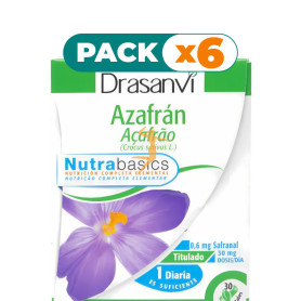 Pack 6x AZAFRÁN 30 CÁPSULAS NUTRABASICS DRASANVI