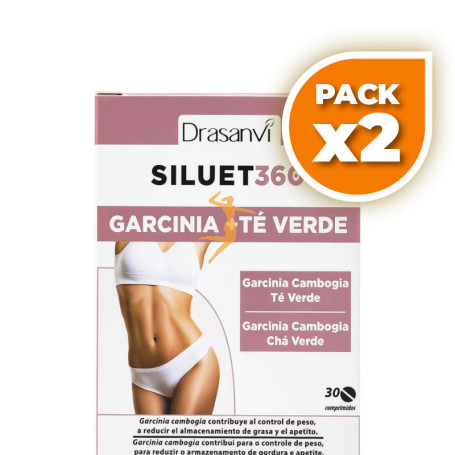 Pack 2x SILUET 360 GARCINIA + TE VERDE 30 COMPRIMIDOS DRASANVI