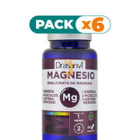 Pack 6x MINERAL BISGLICINATO DE MAGNESIO 60 COMPRIMIDOS DRASANVI