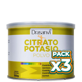 Pack 3x MINERAL CITRATO DE POTASIO POLVO 350GR DRASANVI