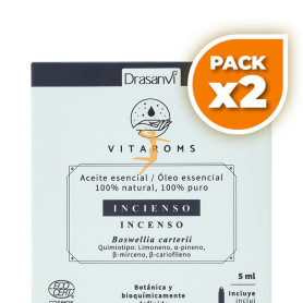 Pack 2x ACEITE ESENCIAL INCIENSO COSMOS ORGANIC 5ML VITAROMS DRASANVI