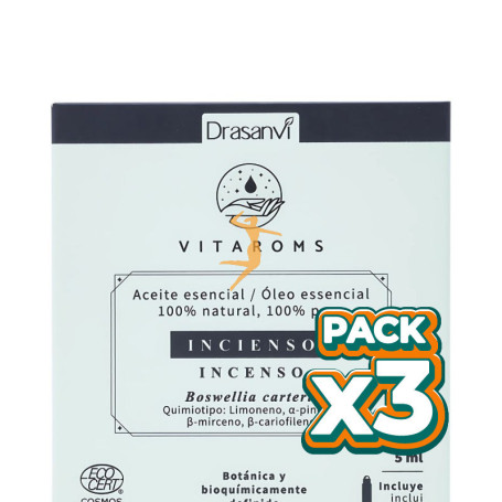 Pack 3x ACEITE ESENCIAL INCIENSO COSMOS ORGANIC 5ML VITAROMS DRASANVI