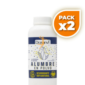 Pack 2x DESODORANTE DE ALUMBRE EN POLVO 100G DRASANVI