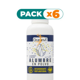 Pack 6x DESODORANTE DE ALUMBRE EN POLVO 100G DRASANVI