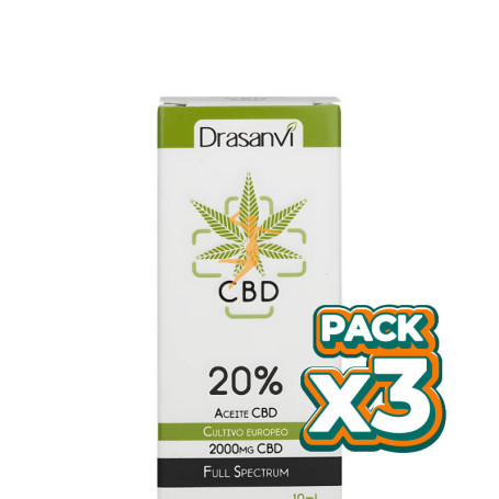 Pack 3x ACEITE DE CBD 20% 10ML DRASANVI
