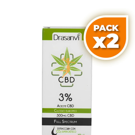 Pack 2x ACEITE DE CBD 3% 10ML DRASANVI