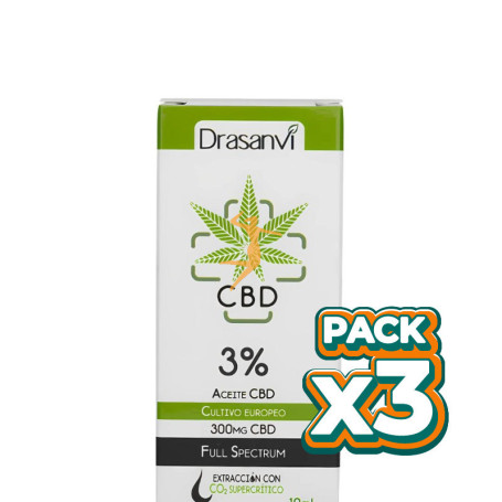 Pack 3x ACEITE DE CBD 3% 10ML DRASANVI