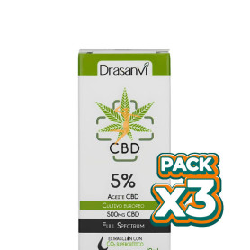 Pack 3x ACEITE DE CBD 5% 10ML DRASANVI