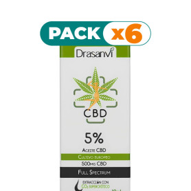 Pack 6x ACEITE DE CBD 5% 10ML DRASANVI