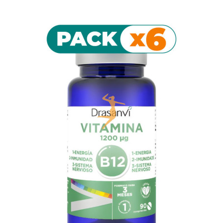 Pack 6x VITAMINA B12 90 COMPRIMIDOS DRASANVI