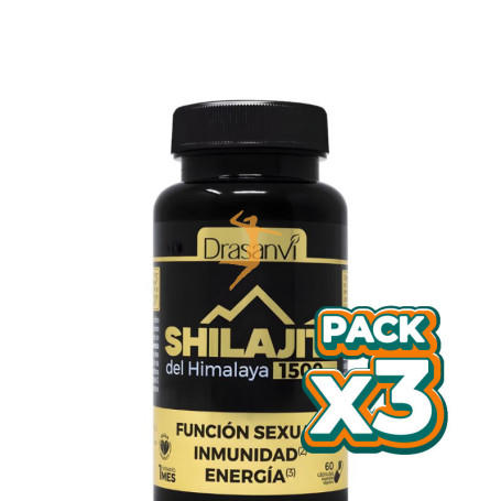 Pack 3x SHILAJIT DEL HIMALAYA 60 CÁPSULAS DRASANVI