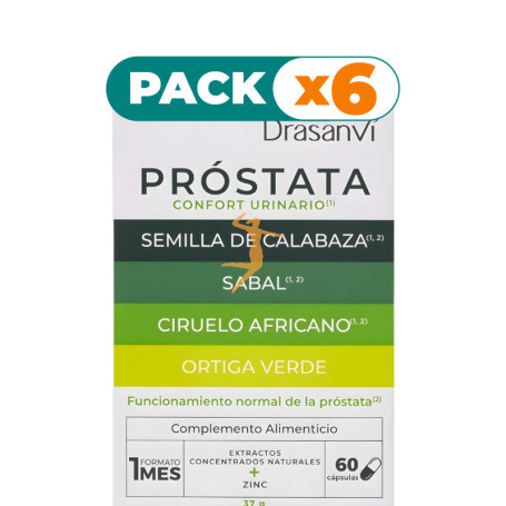Pack 6x PRÓSTATA 60 CÁPSULAS DRASANVI