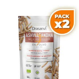 Pack 2x ASHWAGANDHA POLVO BIO 150G DRASANVI