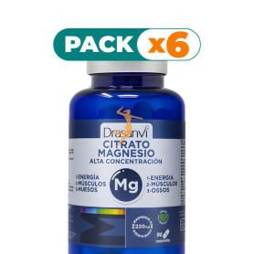 Pack 6x CITRATO DE MAGNESIO ALTA CONCENTRACION 90 COMPRIMIDOS DRASANVI