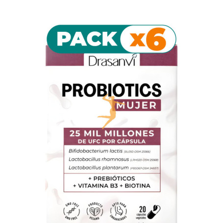 Pack 6x PROBIOTICS MUJER 20 CÁPSULAS DRASANVI
