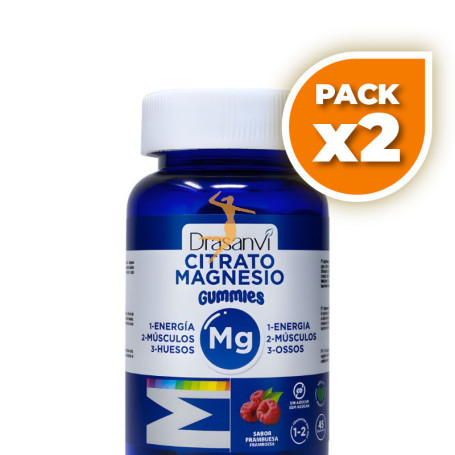 Pack 2x MINERAL CITRATO DE MAGNESIO 45 GOMINOLAS DRASANVI