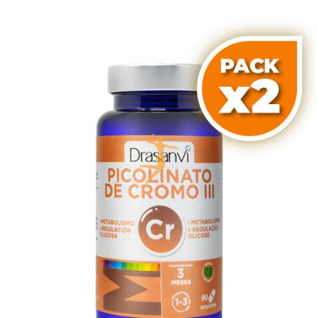 Pack 2x MINERAL PICOLINATO DE CROMO 90 COMPRIMIDOS DRASANVI