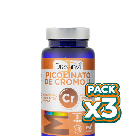 Pack 3x MINERAL PICOLINATO DE CROMO 90 COMPRIMIDOS DRASANVI