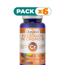 Pack 6x MINERAL PICOLINATO DE CROMO 90 COMPRIMIDOS DRASANVI