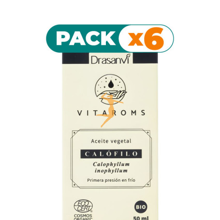 Pack 6x ACEITE VEGETAL CALÓFILO (PRIMERA PRESIÓN EN FRÍO) 50ML DRASANVI