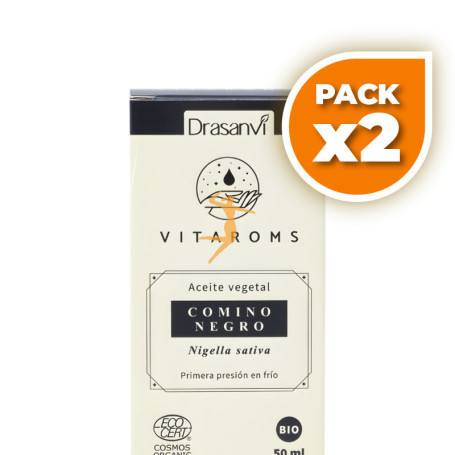 Pack 2x ACEITE VEGETAL COMINO NEGRO (PRIMERA PRESIÓN FRIO) 50ML DRASANVI