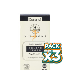 Pack 3x ACEITE VEGETAL COMINO NEGRO (PRIMERA PRESIÓN FRIO) 50ML DRASANVI
