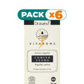 Pack 6x ACEITE VEGETAL COMINO NEGRO (PRIMERA PRESIÓN FRIO) 50ML DRASANVI