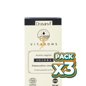Pack 3x ACEITE VEGETAL DE JOJOBA (PRIMERA PRESIÓN EN FRIO) 50ML DRASANVI